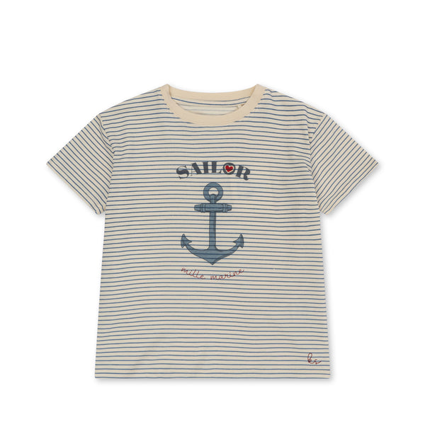 FAMO TEE GOTS-STRIPE BLUIE