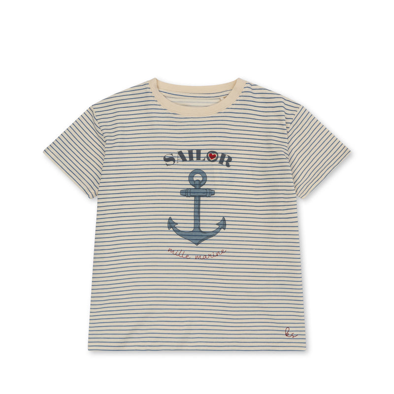 FAMO TEE GOTS-STRIPE BLUIE