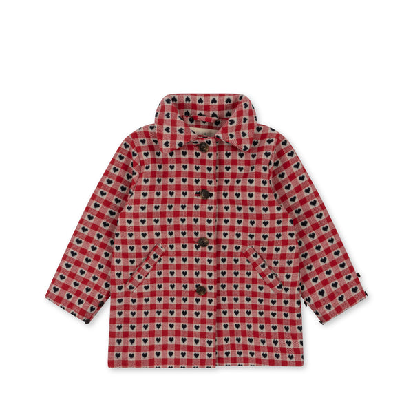 NELA COAT-RED DAHLIA CHECK