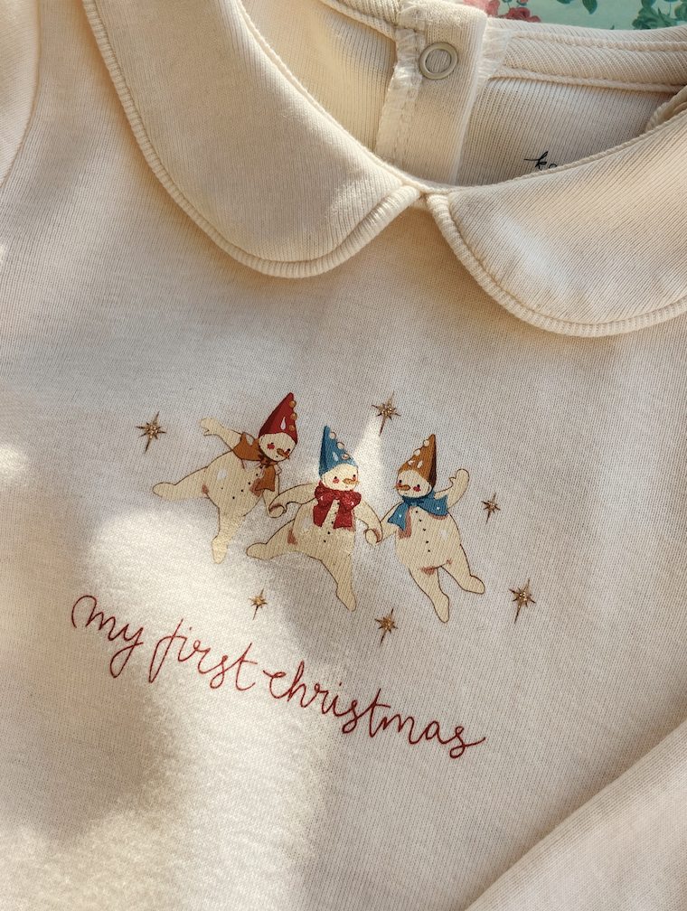 MY FIRST CHRISTMAS ONESIE GO-ANTIQUE WHITE