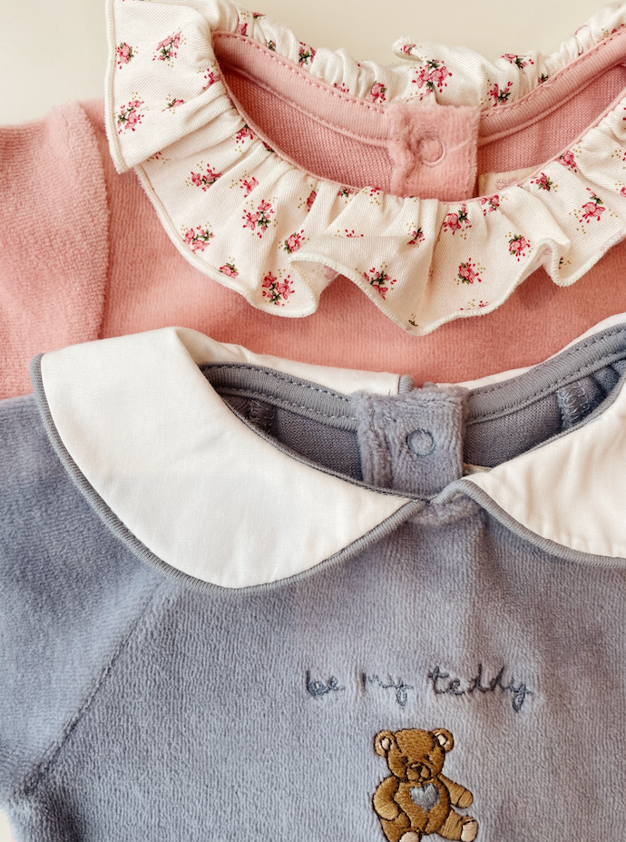 MIFFA FRILL ONESIE GOTS-MELLOW ROSE