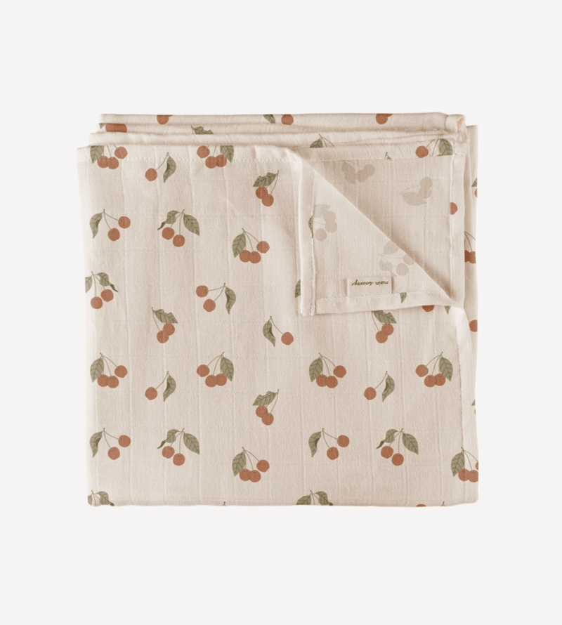 Muslin swaddle blanket 紗巾 | cherry