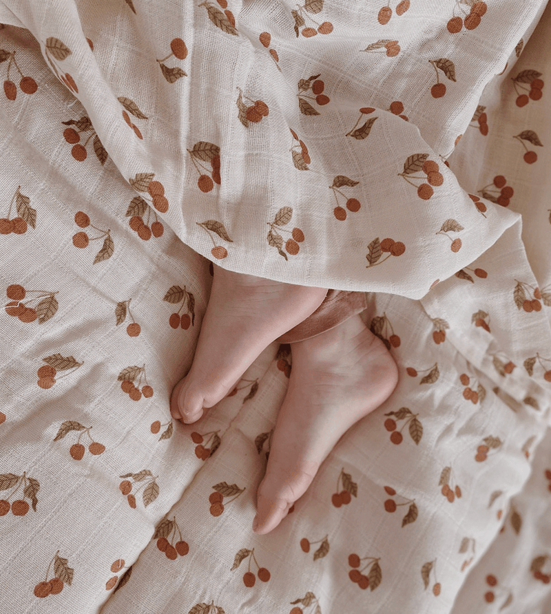 Muslin swaddle blanket 紗巾 | cherry