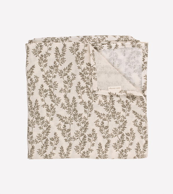 Muslin swaddle blanket 紗巾 | bay leaves