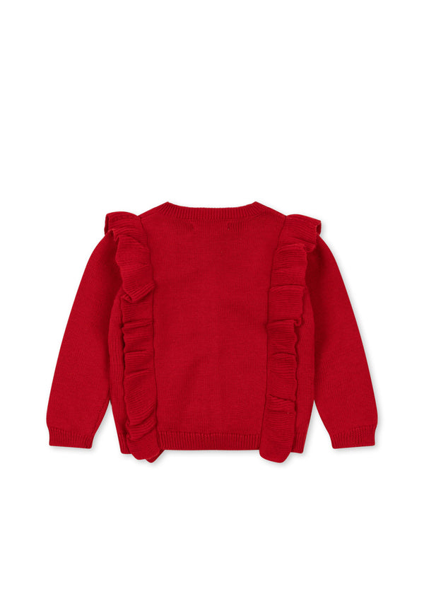 FIOL FRILL CARDIGAN-BARBADOS CHERRY