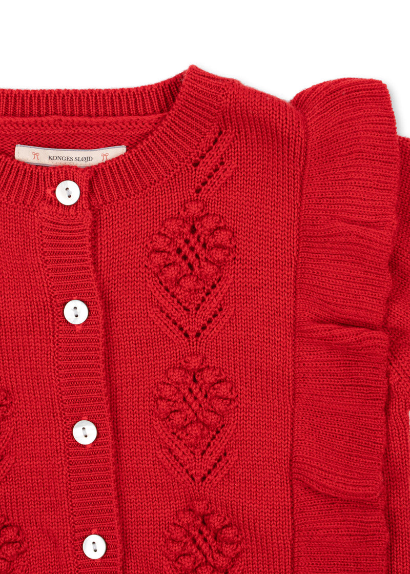 FIOL FRILL CARDIGAN-BARBADOS CHERRY