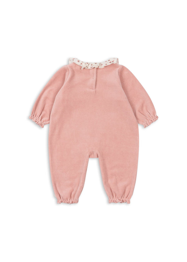 MIFFA FRILL ONESIE GOTS-MELLOW ROSE