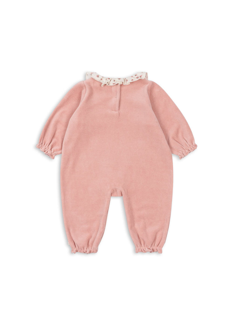 MIFFA FRILL ONESIE GOTS-MELLOW ROSE