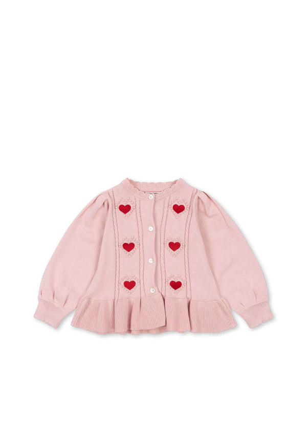 SOLEIL KNIT CARDIGAN GOTS-SILVER PINK