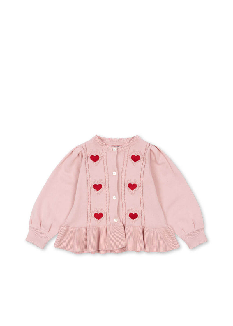 SOLEIL KNIT CARDIGAN GOTS-SILVER PINK