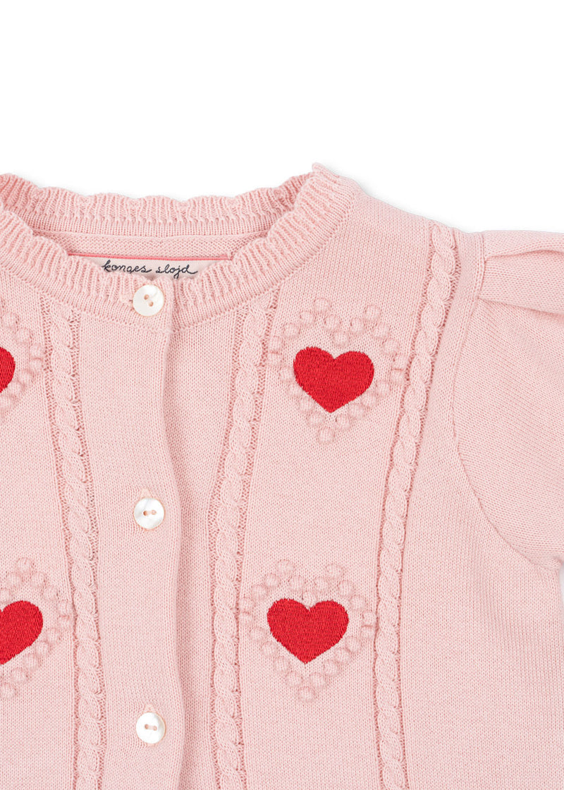 SOLEIL KNIT CARDIGAN GOTS-SILVER PINK