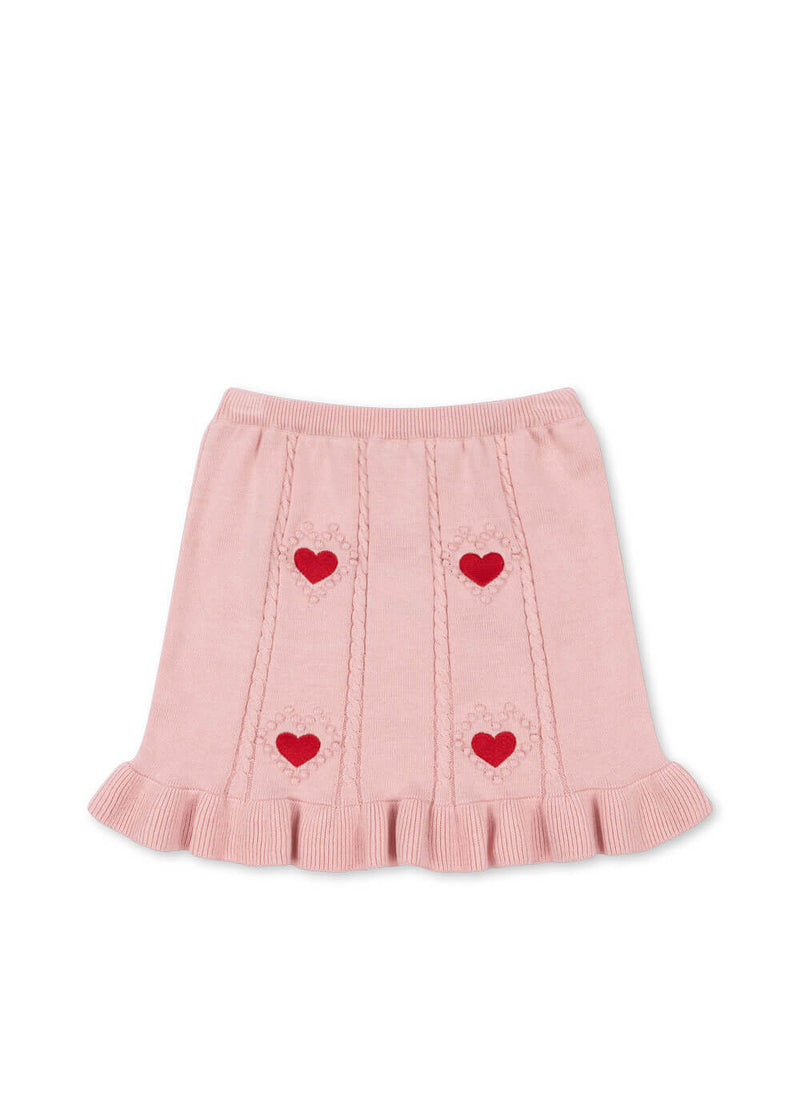 SOLEIL KNIT SKIRT GOTS-SILVER PINK