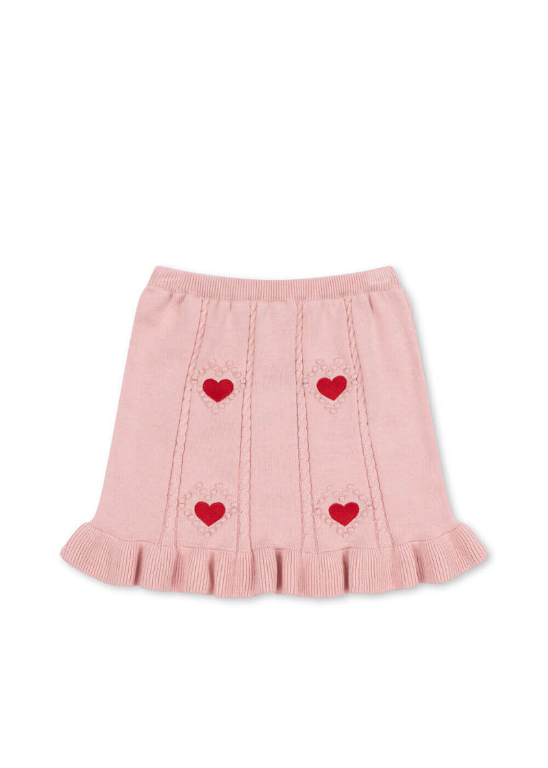 SOLEIL KNIT SKIRT GOTS-SILVER PINK