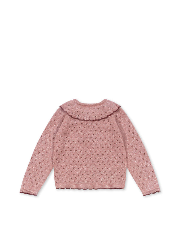 HOLIDAY KNIT CARDIGAN-MELLOW ROSE