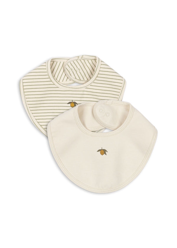 BASIC 2 PACK FRILL BIB-TEA STRIPE