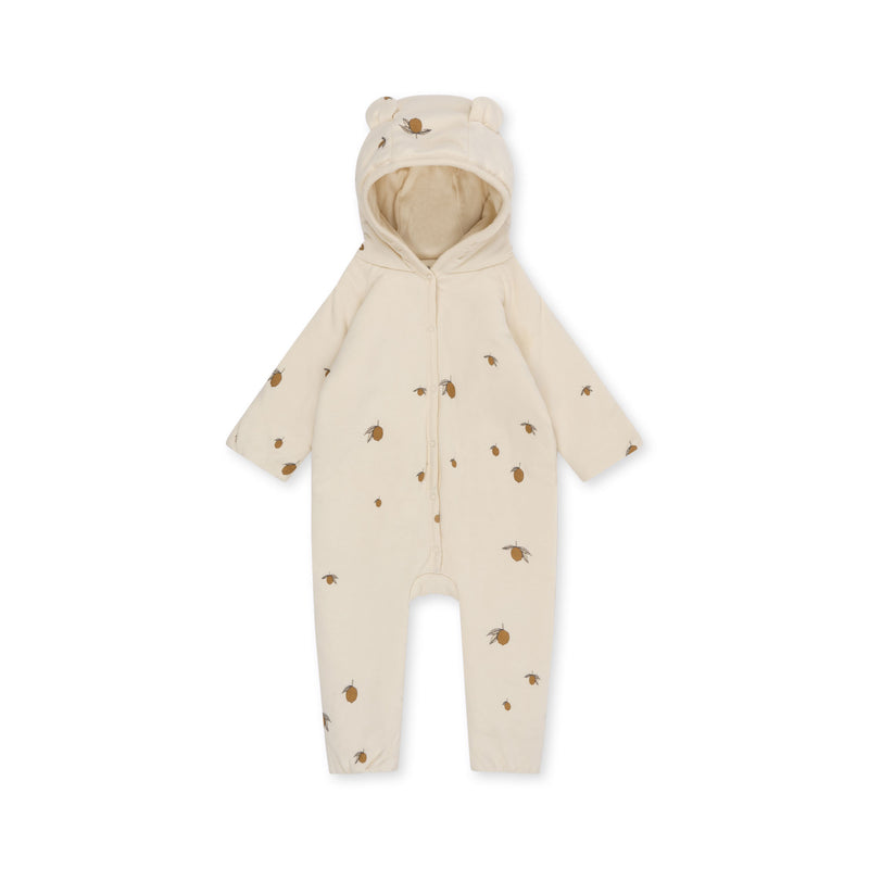 NEWBORN ONESIE WITH HOOD-LEMON