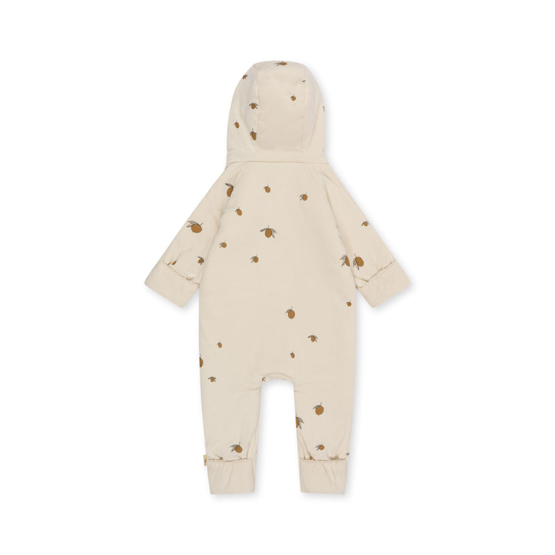 NEWBORN ONESIE WITH HOOD-LEMON